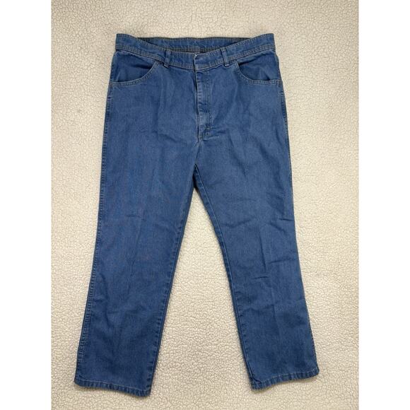 Vintage Wrangler Mens 38x29 Flex Fit Waist Stretch Jeans Hook & Zip 85498LB - Picture 1 of 6